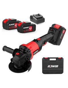 Amoladora Angular Inalámbrica NAWIN 20V 125mm 9000 RPM 2 Baterías