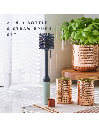 Set de Cepillos 2 en 1 Scotch-Brite BRiTE para Botellas y Popotes