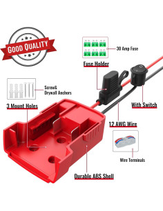 Adaptador de Batería Milwaukee 18V Azocek 2 Paquetes con Fusible 2