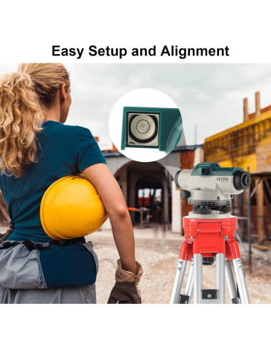 Nivel Óptico Automático KEZERS 32X con Trípode y Vara 2.74m