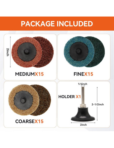 Conjunto de Discos de Lijado Aolabela 46 Piezas 5 cm Cambio Rápido
