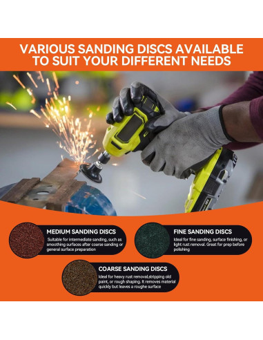 Conjunto de Discos de Lijado Aolabela 46 Piezas 5 cm Cambio Rápido