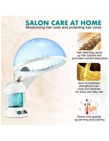 Vaporizador 2 en 1 DENFANY para Cabello y Cara con Ozono