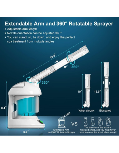 Vaporizador 2 en 1 DENFANY para Cabello y Cara con Ozono