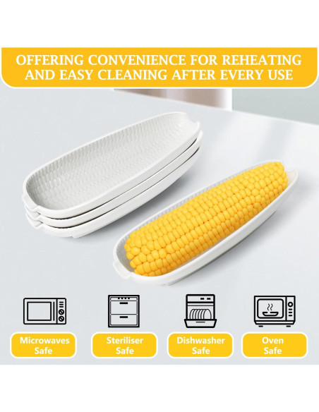 Juego de Platos de Cerámica Artcome con 8 Sujetadores para Mazorcas