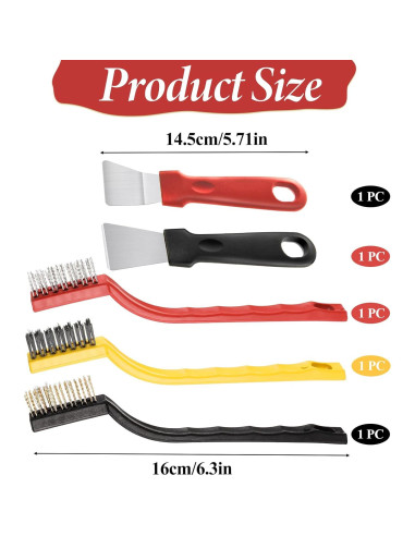 Juego de cepillos de limpieza de ranuras 5 piezas Psyqtsuary