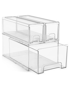 Cajones de Almacenamiento Apilables Sorbus - 3 Paquete Transparente