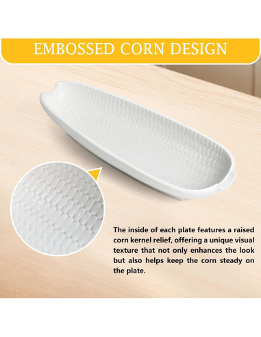 Juego de Platos de Cerámica Artcome con 8 Sujetadores para Mazorcas