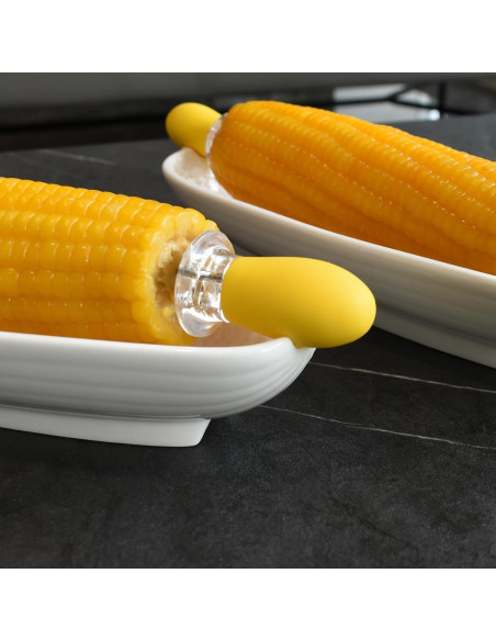 Juego de Platos de Cerámica Artcome con 8 Sujetadores para Mazorcas