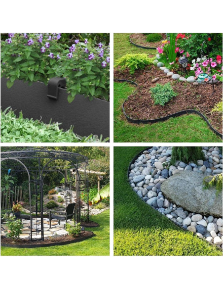 Borde de Jardín Flexible A ANLEOLIFE 20 pies con Estacas