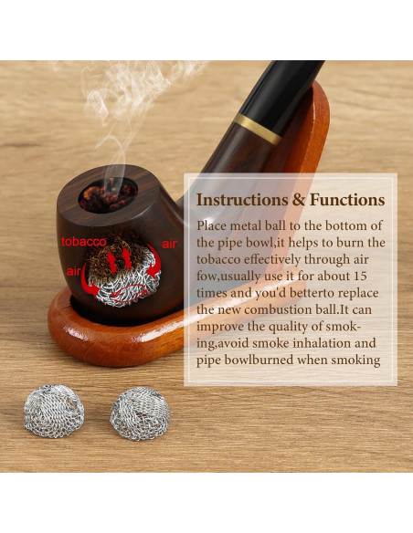 Kit de Accesorios para Pipa Joyoldelf - 10 Bolas, 50 Limpiapipas, 20 Filtros 9mm