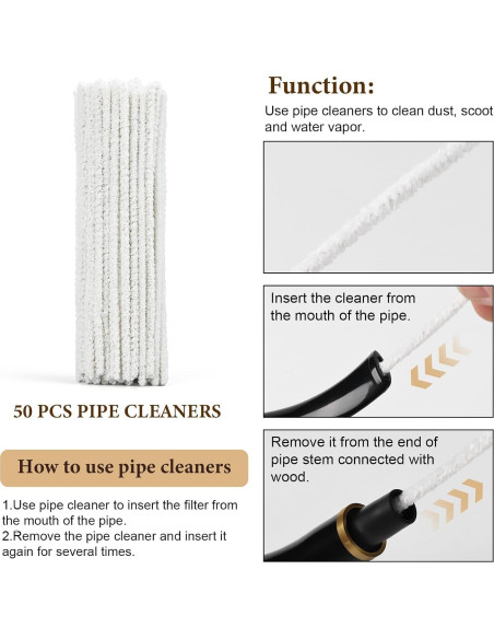 Kit de Accesorios para Pipa Joyoldelf - 10 Bolas, 50 Limpiapipas, 20 Filtros 9mm