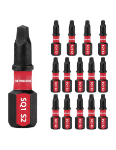 Juego de Puntas de Destornillador Cuadradas GEINXURN 15 Piezas 1"