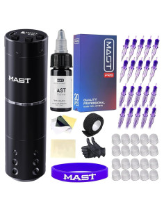 Kit de Tatuaje Inalámbrico Mast A1 - 20 Agujas y Tinta