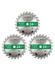 Paquete de 3 Hojas de Sierra Circular OA-BRES 115mm 24T TCT