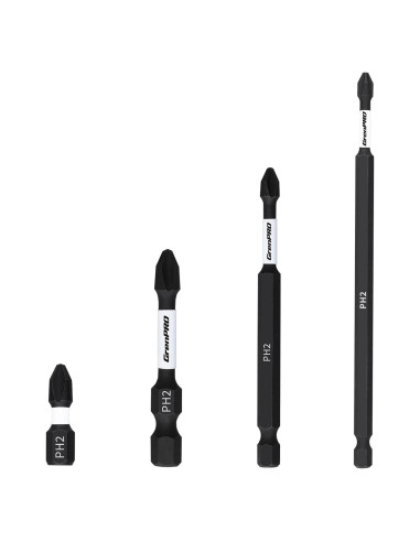 Juego de Puntas Phillips GRENPRO PH2 4 Piezas Acero S2