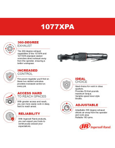 Llave de Carraca Neumática Ingersoll Rand 1077XPA 1/2" 73 Nm 2