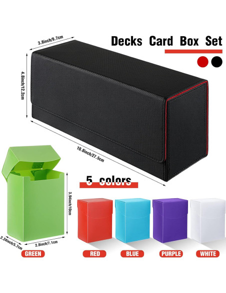 Caja de Almacenamiento de Cartas Silkfly 6 Piezas - Cuero y Plástico