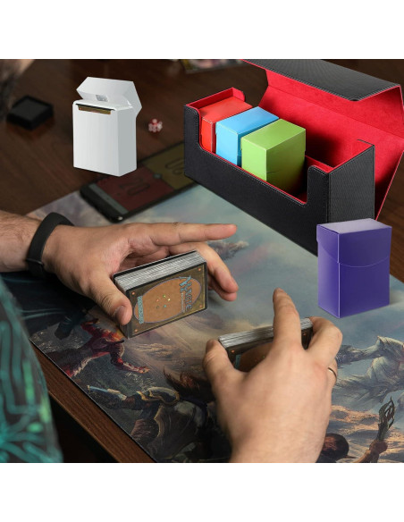Caja de Almacenamiento de Cartas Silkfly 6 Piezas - Cuero y Plástico