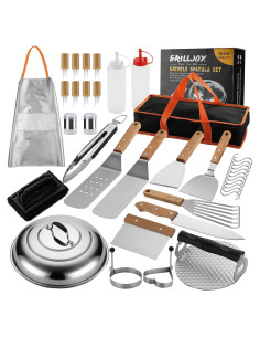 Juego de Herramientas para Plancha Grilljoy 37 Piezas - Acero Inoxidable