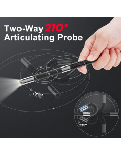 Cámara Borescopio Articulada JESERAL 6.2mm HD 1080P 5" 2