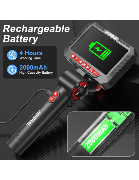 Cámara Borescopio Articulada JESERAL 6.2mm HD 1080P 5"