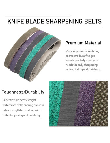30 Cintas de Afilado 1.27x30.48 cm Work Sharp Granos Variados