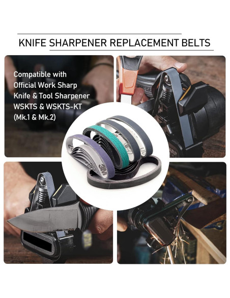 30 Cintas de Afilado 1.27x30.48 cm Work Sharp Granos Variados