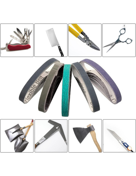 30 Cintas de Afilado 1.27x30.48 cm Work Sharp Granos Variados