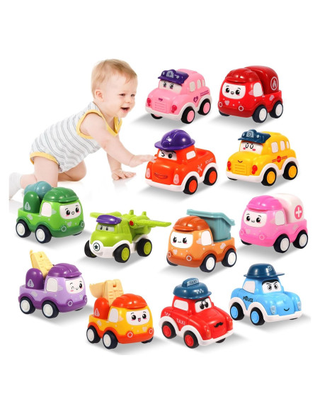 Juego de 12 Coches de Retroceso TGXLAK para Niños 1-3 Años Juego de 12 Coches de Retroceso TGXLAK para Niños 1-3 Años