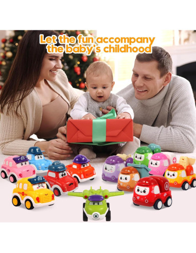 Juego de 12 Coches de Retroceso TGXLAK para Niños 1-3 Años