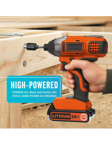 Batería de Litio 20V 2.0Ah Black and Decker Compatible