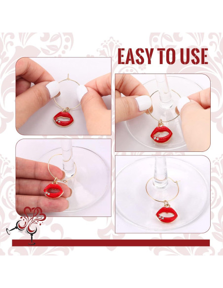 Marcadores de Copas de Vino Junkin 24 Piezas Estilo Bonito