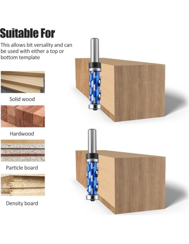 Fresa de Recorte Flush 12 mm Vástago HOZLY 12 Filos 19 mm