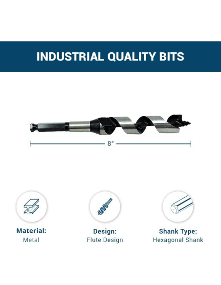 Broca de Auger 25 mm Benchmark Abrasives para Madera Dura y Blanda