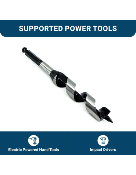 Broca de Auger 25 mm Benchmark Abrasives para Madera Dura y Blanda