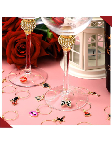 Marcadores de Copas de Vino Junkin 24 Piezas Estilo Bonito