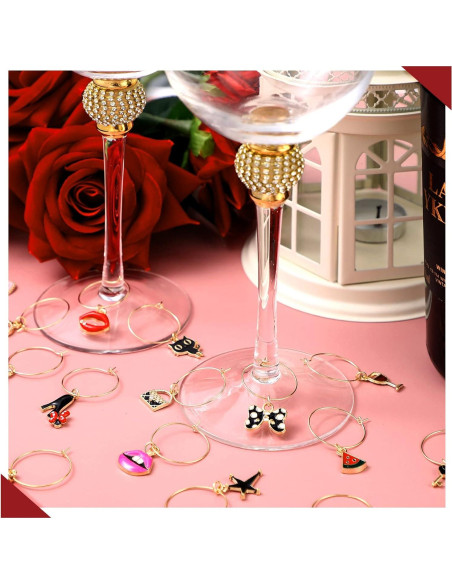 Marcadores de Copas de Vino Junkin 24 Piezas Estilo Bonito