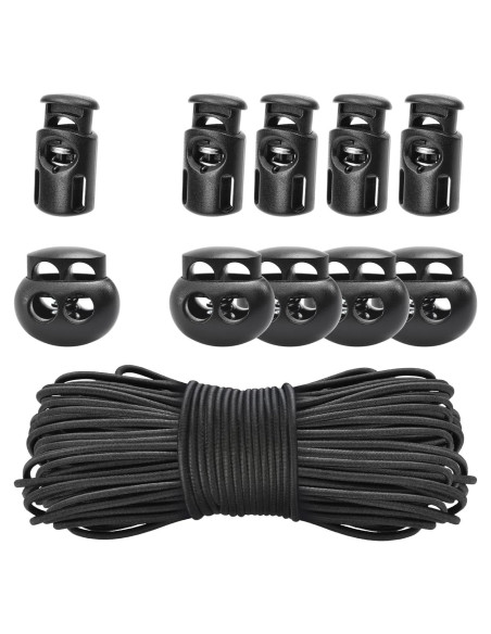 20 Cierres de Resorte Plástico CooBigo para Cuerda 3mm