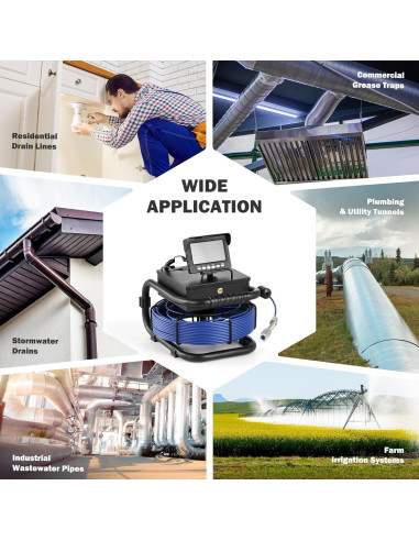 Cámara de Alcantarillado ZELCAN 20m con Pantalla LCD 10.9cm