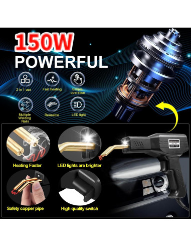 Kit de Soldador de Plástico 150W Ghguole con 1000 Grapas