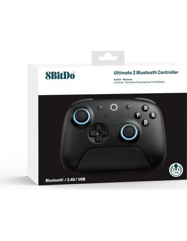 Controlador Bluetooth 8BitDo Ultimate 2 para Switch y PC - Negro