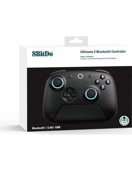 Controlador Bluetooth 8BitDo Ultimate 2 para Switch y PC - Negro
