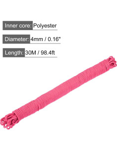 Cuerda trenzada de polipropileno MECCANIXITY 30m 4mm Rosa 2