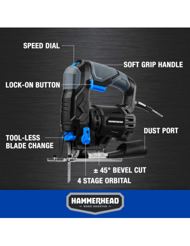 Sierra de Vaivén Hammerhead 4.8A 600W 3/4" 2 Hojas Madera