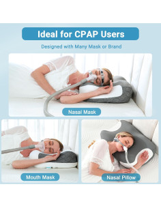 Almohada Cervical Ergonómica Elviros CPAP 60x41.3cm Gris 2