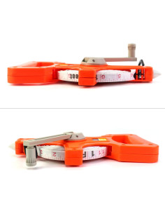 Cinta Métrica QWORK 30m Doble Cara Fibra de Vidrio Naranja 2