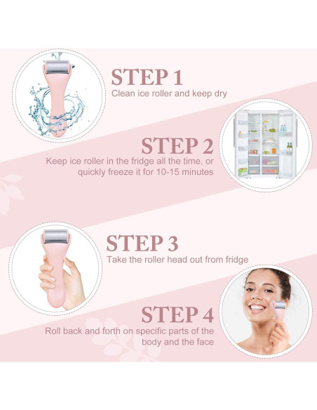 Rodillo de Hielo Facial MAANGE Rosa 2 Pcs - Alivio Ojeras Rodillo de Hielo Facial MAANGE Rosa 2 Pcs - Alivio Ojeras