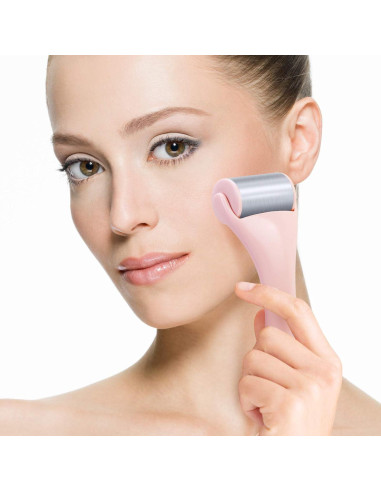 Rodillo de Hielo Facial MAANGE Rosa 2 Pcs - Alivio Ojeras