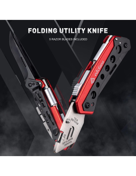Cuchillo Utilitario Plegable EDC edcfans con 5 Cuchillas y Clip Cuchillo Utilitario Plegable EDC edcfans con 5 Cuchillas y Clip